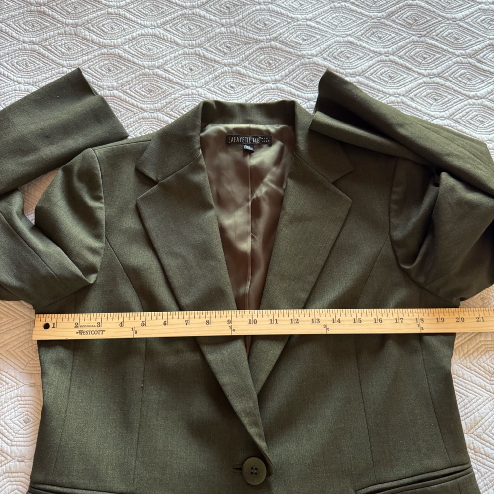 LAFAYETTE 148 NEW YORK Green
Wool Blend One Button Blazer Jacket Size 12 - Picture 8 of 14